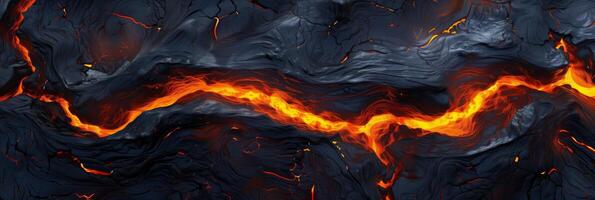 Dramatic Volcanic Lava Flow Panorama photo