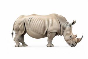 AI generated Isolated Rhinoceros Model on White   Conservation Concept photo