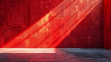 AI generated Vibrant Red Abstract Background with Dynamic Shadow   Energy and Creativity Concept photo