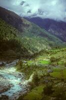 aterrazado campos cerca lukla foto