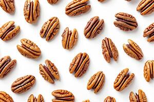 AI generated Pecan Nuts Pattern with Copy Space photo