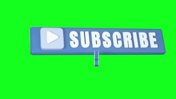 Subscribe botton with green screen background - Free video