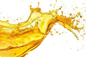 AI generated Golden Oil Splash Isolated   Culinary Petrol Beauty photo