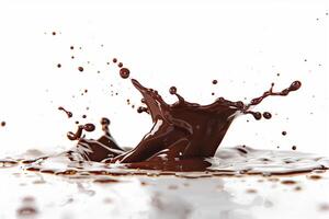 AI generated Chocolate Splash Elegance   Copy Space photo