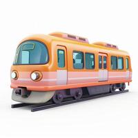 AI generated Colorful Cartoon Train Illustration on White Background photo