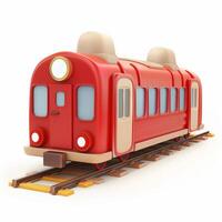 AI generated Colorful Toy Train on White Background photo