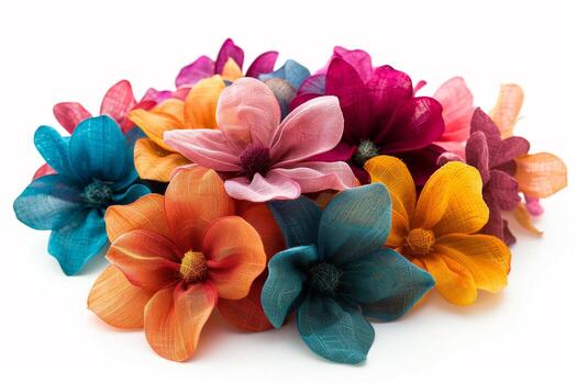 ai generado primavera tela flores surtido con Copiar espacio foto