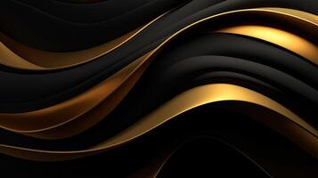 AI generated 3d dark and gold abstract wallpaper photo