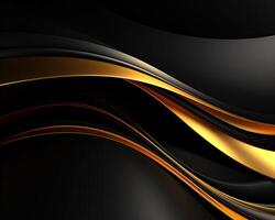 AI generated 3d dark and gold abstract wallpaper photo