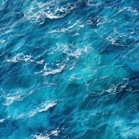 AI generated Blue water ocean texture, top view photo