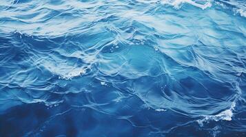 AI generated Blue water ocean texture, top view photo