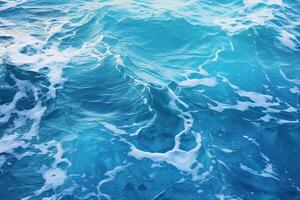 ai generado azul agua Oceano textura, parte superior ver foto