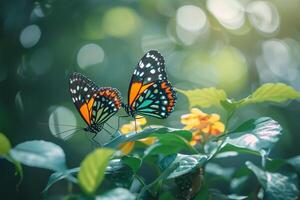 ai generado tiempo de día mariposas en su ambiente, mundo fauna silvestre día foto