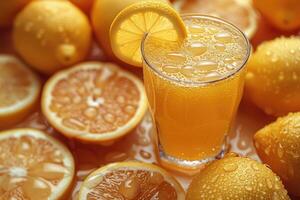 AI generated fresh squeezed lemonade professional advertising food photography photo