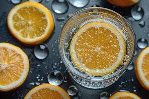 AI generated fresh squeezed lemonade professional advertising food photography photo