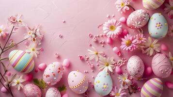 AI generated Happy easter decoration background photo