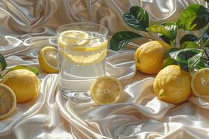 AI generated fresh squeezed lemonade professional advertising food photography photo