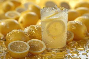 AI generated fresh squeezed lemonade professional advertising food photography photo