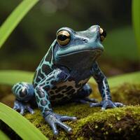 AI generated Vibrant Poison Frog Exploring Nature's Colorful Amphibians Generated by AI photo