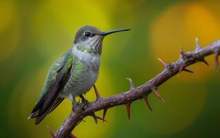 AI generated Hummingbird on a branch photo