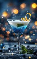 AI generated Blue Cocktail Drink photo