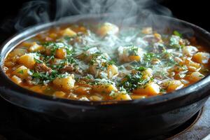 ai generado pozole mexicano comida en el cocina mesa profesional publicidad comida fotografía foto