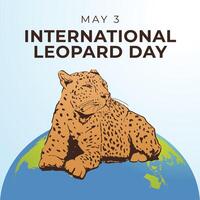 International Leopard Day vector design template good for celebration usage. leopard vector design template. vector eps 10. flat design.