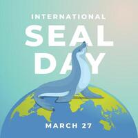 International Seal Day graphic template good for celebration usage. Flat seal design. Seal vector Illustration. Vector eps 10.