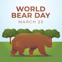 World Bear Day vector design template good for celebration usage. flat bear vector illustration. bear illustration. vector eps 10.