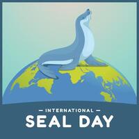 International Seal Day graphic template good for celebration usage. Flat seal design. Seal vector Illustration. Vector eps 10.