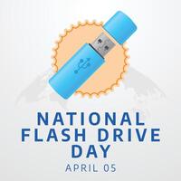 National Flash Drive Day vector design template good for celebration usage. flash drive design illustration. flat design. eps 10.