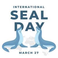 International Seal Day graphic template good for celebration usage. Flat seal design. Seal vector Illustration. Vector eps 10.