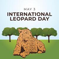 International Leopard Day vector design template good for celebration usage. leopard vector design template. vector eps 10. flat design.