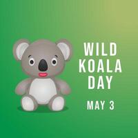 Wild Koala Day vector design template good for celebration usage. flat design. vector eps 10. koala vector illustration.