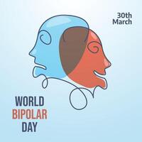 World Bipolar Day design template good for celebration usage. bipolar mental health design template. flat design. vector eps 10.