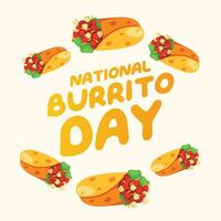 National Burrito Day vector design template good for celebration usage. burrito vector illustration. vector eps 10. flat design.