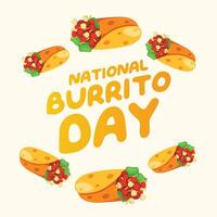 National Burrito Day vector design template good for celebration usage. burrito vector illustration. vector eps 10. flat design.