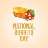 National Burrito Day vector design template good for celebration usage. burrito vector illustration. vector eps 10. flat design.