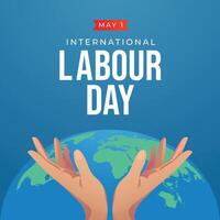 International Labour Day vector design template good for celebration usage. vector eps 10.  flat design.