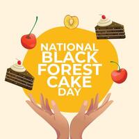 National Black Forest Cake Day vector design template good for celebration usage. black forest cake vector illustration. vector eps 10.