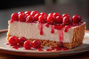 AI generated ultimate creamy cheesecake professional advertising food photography photo