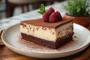 AI generated ultimate creamy cheesecake professional advertising food photography photo