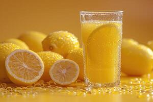 AI generated fresh squeezed lemonade professional advertising food photography photo