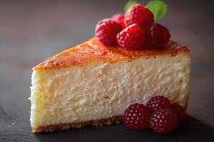 AI generated ultimate creamy cheesecake professional advertising food photography photo