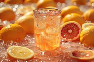 AI generated fresh squeezed lemonade professional advertising food photography photo