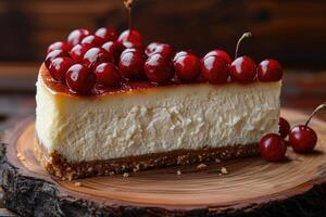 AI generated ultimate creamy cheesecake professional advertising food photography photo