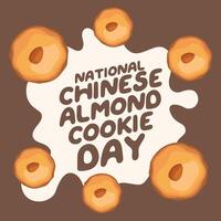 National Chinese Almond Cookie Day vector design template good for celebration usage. chinese almond vector illustration. vector eps 10. flat design.