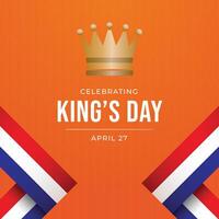 King's Day vector template good for celebratiob usage. amsterdam king's day. Flat king crown design. vector eps 10.