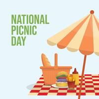 National Picnic Day design template good for celebration usage. vector eps 10. flat design. picnic vector illustration.