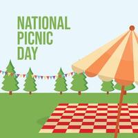 National Picnic Day design template good for celebration usage. vector eps 10. flat design. picnic vector illustration.